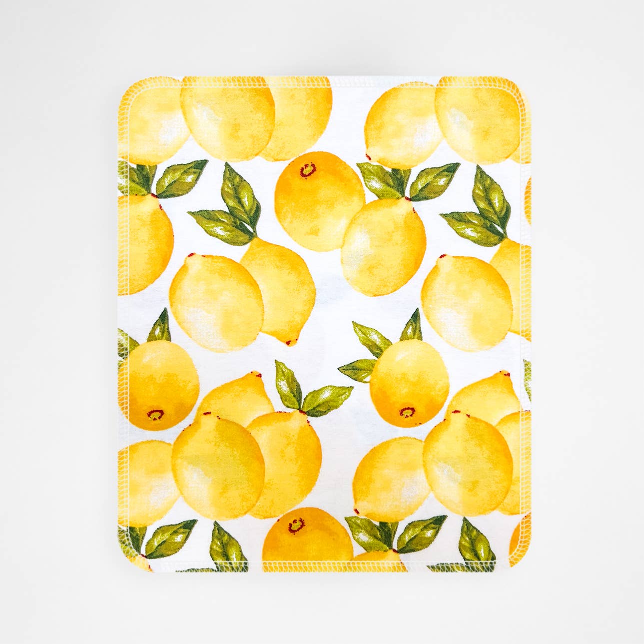 Set of six reusable cloth napkins (7” x 8”) in a Vintage Lemons print. Made from 100% cotton flannel, these soft, absorbent, and machine-washable napkins are perfect for lunchboxes, meals, and everyday use. Eco-friendly and durable.