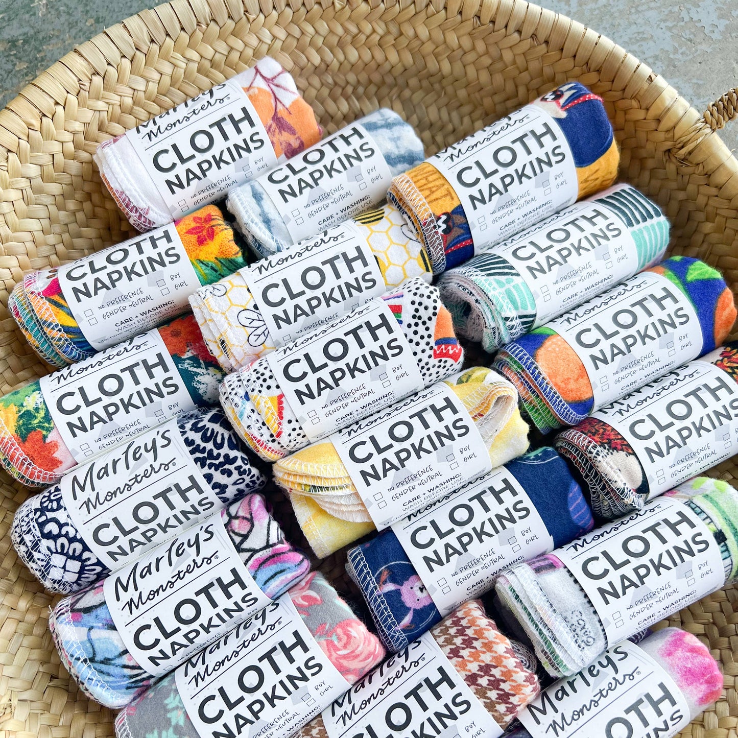 Set of six reusable cloth napkins (7” x 8”) in a Vintage Lemons print. Made from 100% cotton flannel, these soft, absorbent, and machine-washable napkins are perfect for lunchboxes, meals, and everyday use. Eco-friendly and durable.
