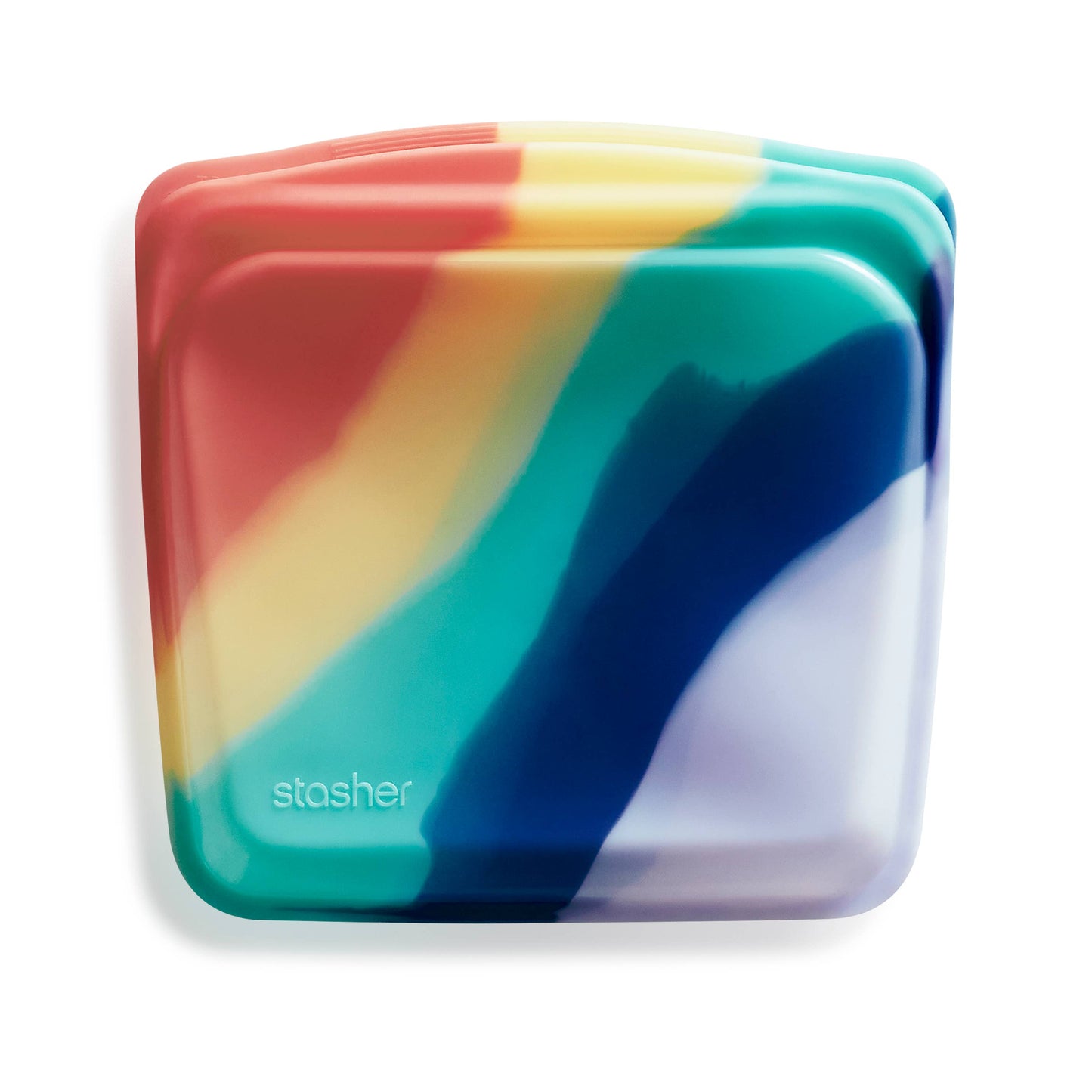 Stasher reusable silicone bags and bowls in sandwich (7.5 x 7 in), bowl (2-cup, 7.5 x 5 in), snack (7.5 x 4.5 in), and stand-up mini (8.5 x 7 x 3.5 in) sizes. Leakproof, plastic-free, and microwave-safe—perfect for meal prep, food storage, and travel.