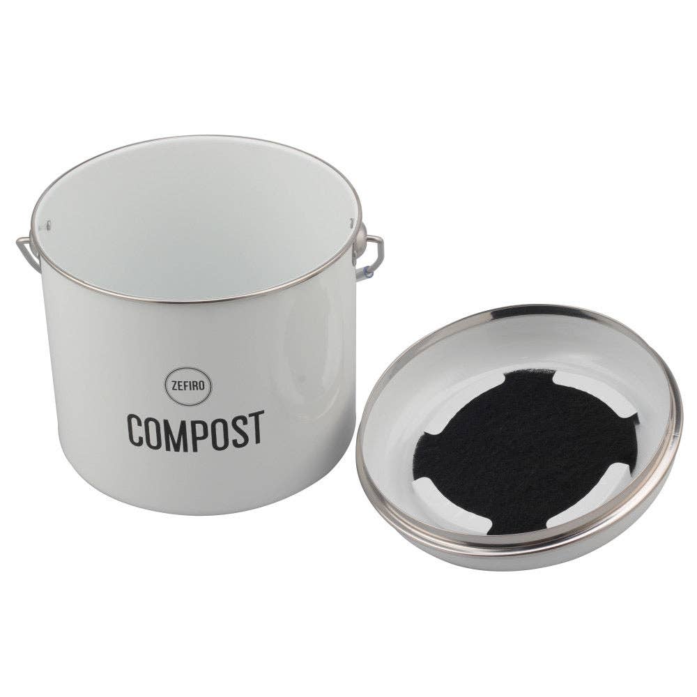 Replacement compost bin charcoal filter, 5" diameter, designed to absorb odors and keep compost bins fresh. Long-lasting, reusable, and easy to clean. Helps reduce food waste and methane emissions while creating nutrient-rich compost.