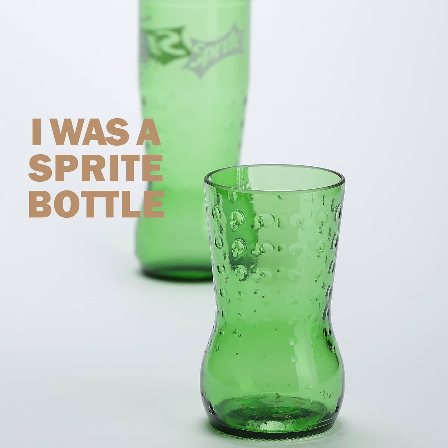 Sprite Drinking Glasses Upcycled 4 Pack (5 Ounces)