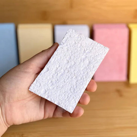 Bamboo Switch Compostable Cellulose Sponge – biodegradable, plastic-free, and durable for up to 6 months. Perfect for dishes, counters, and more. Available in multiple colors.