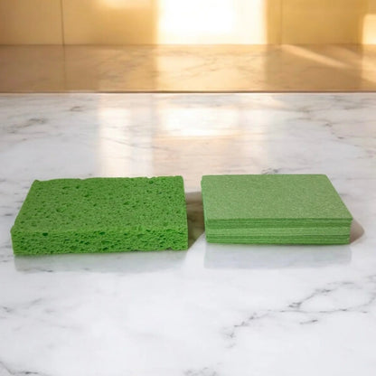 Bamboo Switch Compostable Cellulose Sponge – biodegradable, plastic-free, and durable for up to 6 months. Perfect for dishes, counters, and more. Available in multiple colors.