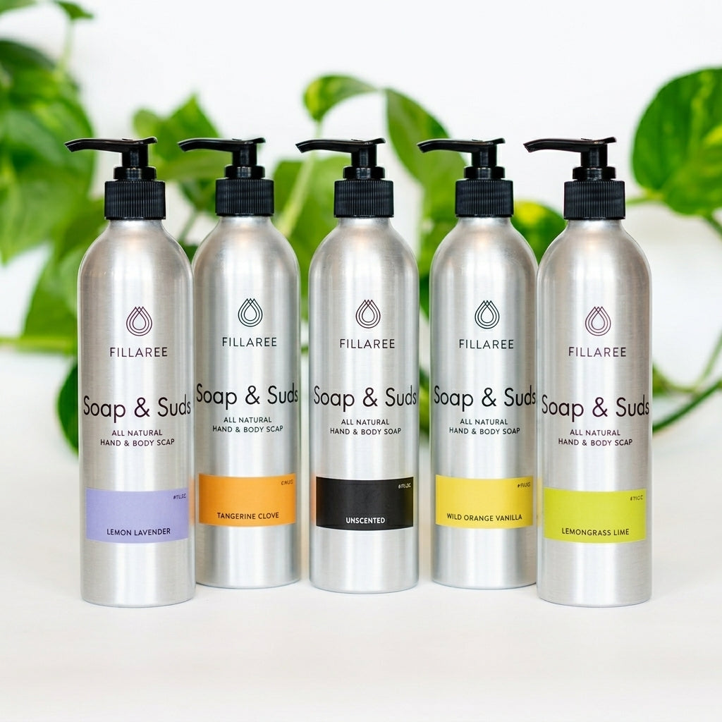 Soap & Suds – 8 oz Refillable Bottle