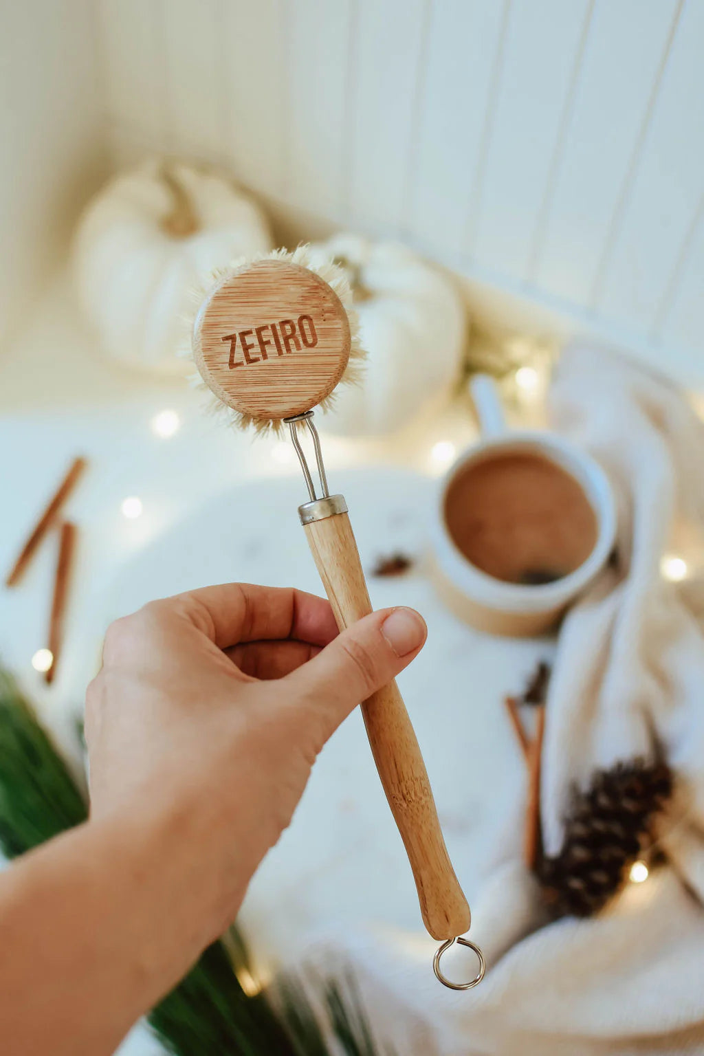 Zefiro Bamboo Long Handle Dish Brush